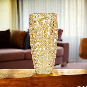 Vaso Bolhas Dourado de Vidro
