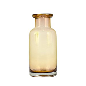 Vaso Garrafa Fumê Amarelo em Vidro