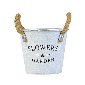 Vaso Branco Flowers e Garden P em Metal