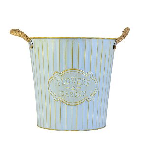 Vaso Flower Azul G em Metal