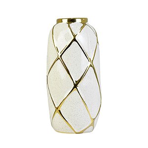 Vaso Gold Losango G em Cerâmica