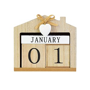 Calendário Casa Coração em Madeira
