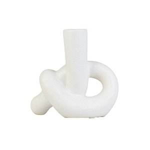 Vaso Branco Nó em Cerâmica