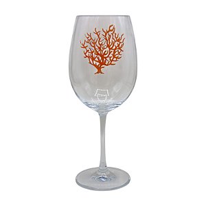 Taça de Vidro Coral Vermelho