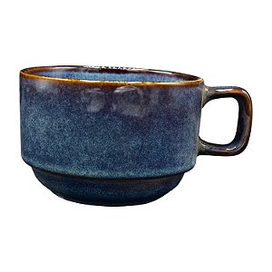 Xícara Cerâmica Extra Grande Azul Escuro