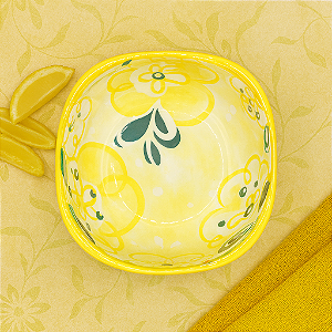 Molheira De Cerâmica Quadrados Amarela