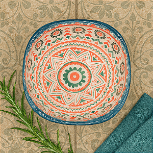 Molheira De Cerâmica Quadrados Vermelho/Verde