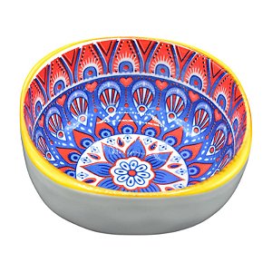Molheira De Cerâmica Quadrados Azul/Vermelho