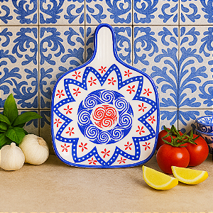 Molheira Cerâmica Azul/Vermelho