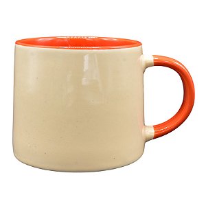 Xícara Cerâmica Cor Por Dentro Laranjada