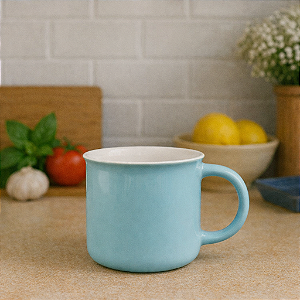 Xícara Cerâmica Azul Claro