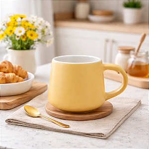 Xicara De Ceramica Amarela