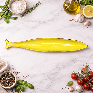 Prato Cerâmica Peixes Finos M Verde