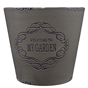 Vaso Welcome My Garden Marrom