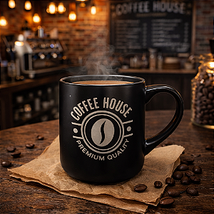 Xícara Coffe House Preto