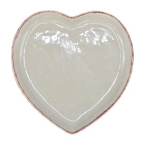 Prato De Ceramica Coração M Cinza