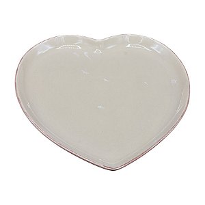 Prato De Ceramica Coração G Cinza