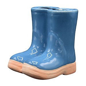Decoração Em Ceramica Botinhas Pp Azul