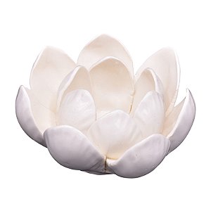Porta Vela Flor De Lotus Em Ceramica P