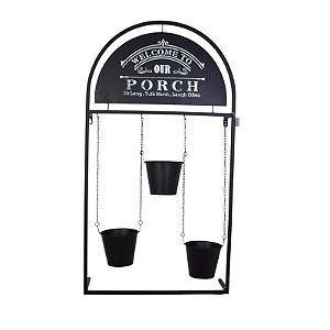 Floreira De Metal Welcome Our Porch