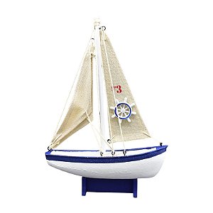 Barco Vela De Tecido E Azul Escuro