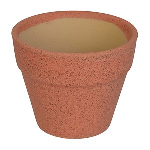 Vaso Ceramica Com Borda Rosa