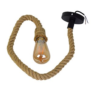 Luminaria Em Sisal Com Lampada Edson