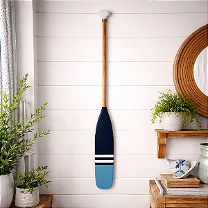 Remo 130Cm Azul Listras Brancas