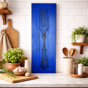 Quadro De Garfo Azul