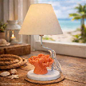 Abajur Coral Medio Vermelho