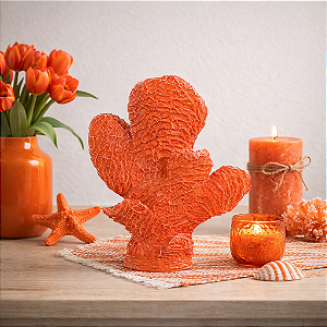 Coral Cacto Em Resina Vermelha