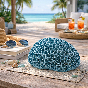 Coral Em Resina Cerebro 16X13 Azul 1