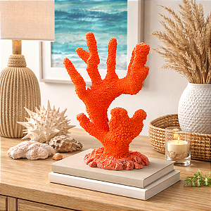 Enfeite Coral Moderno Em Resina Vermelho 1