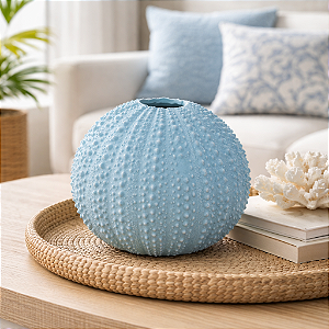 Vaso De Coral Com Textura Tipo 2 Azul