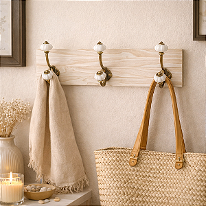 Cabideiro Ganchos Branco