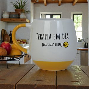 Caneca Branca/Amarela Terapia