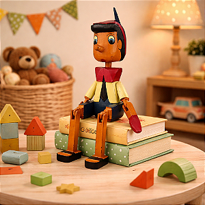 Enfeite Pinoquio Articulado 54Cm