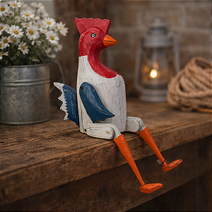 Galo Branco E Azul Articulado G