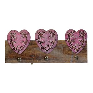 Cabideiro Coração Rosa