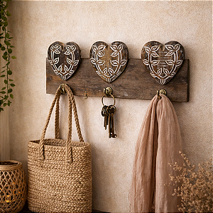 Cabideiro Coração Marrom