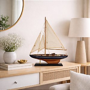 Enfeite Barco Realista Azul