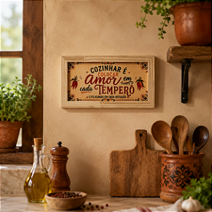 Quadro Decorativo “Cozinhar é Colocar Amor em Cada Tempero”