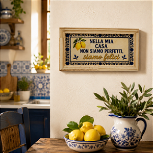 Quadro Decorativo Italiano “Nella Mia Casa – Siamo Felici”