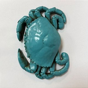 ENFEITE CARANGUEIJO AZUL EM RESINA