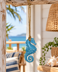Cavalo-Marinho Azul Decorativo de Pendurar
