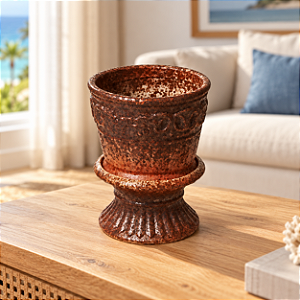 Vaso Decorativo Rústico com Base