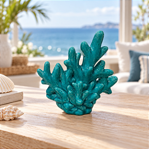 Enfeite Decorativo Coral Turquesa