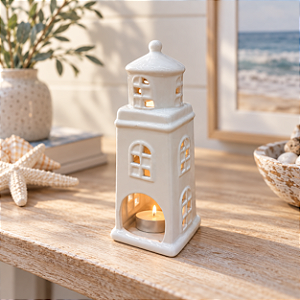 Enfeite Decorativo Farol Branco