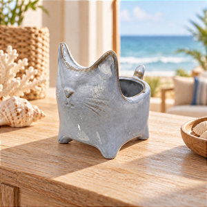 Vaso Decorativo Gatinho Branco