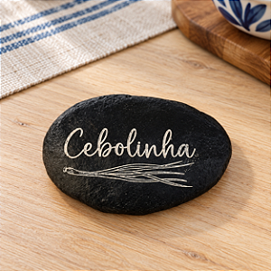 Pedra Decorativa de Resina com Serigrafia Cebolinha